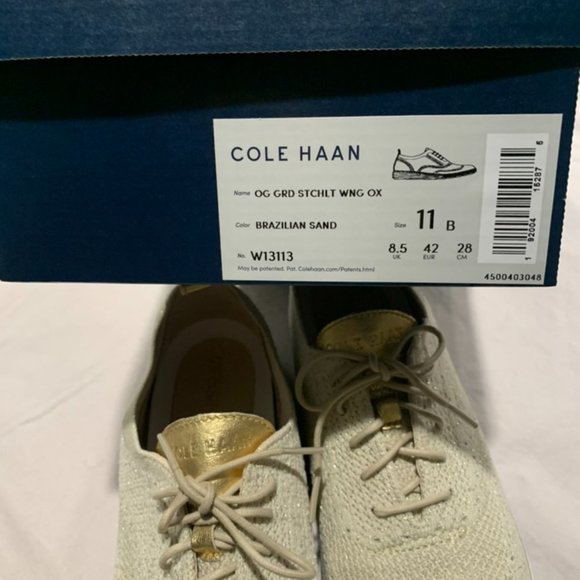 Cole Haan Loafers, 11B, Cream and Gold Color - Great condition - Picture 4 of 4